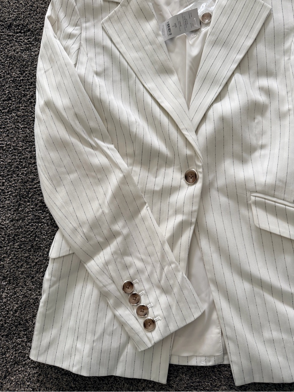 White House Black Market White Pinstripe Blazer - Picture 2 of 7